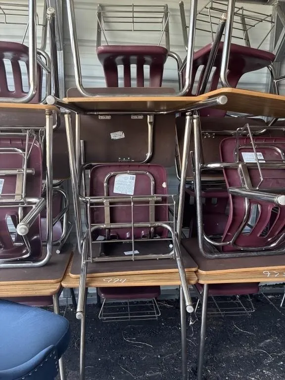 set of 4 student desks