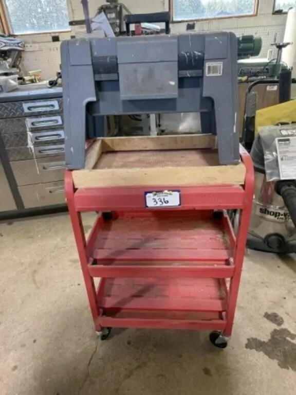 3 Tray Plastic Shop Cart (14" x 21" x 32") &