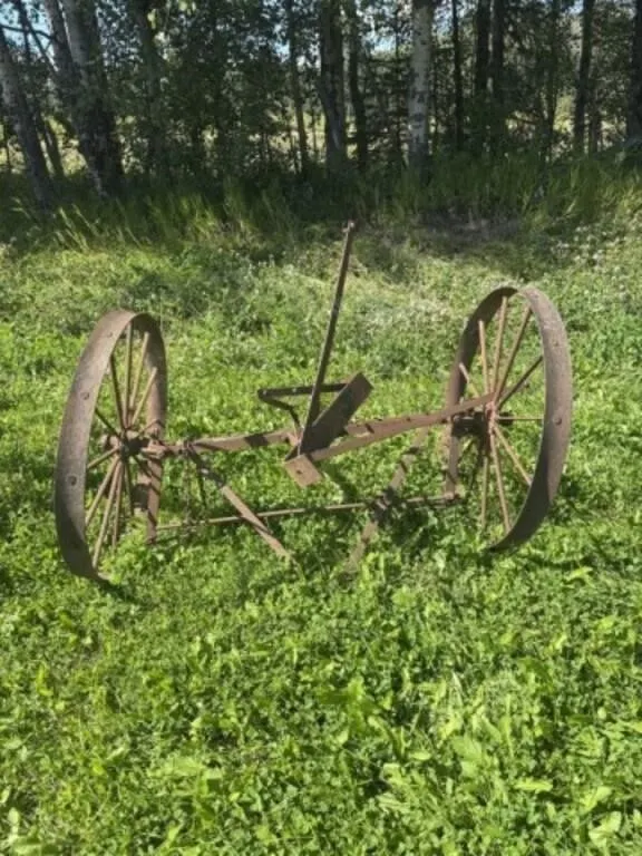 Horse Drawn Massey Harris Steel Wheel Harrow Cart