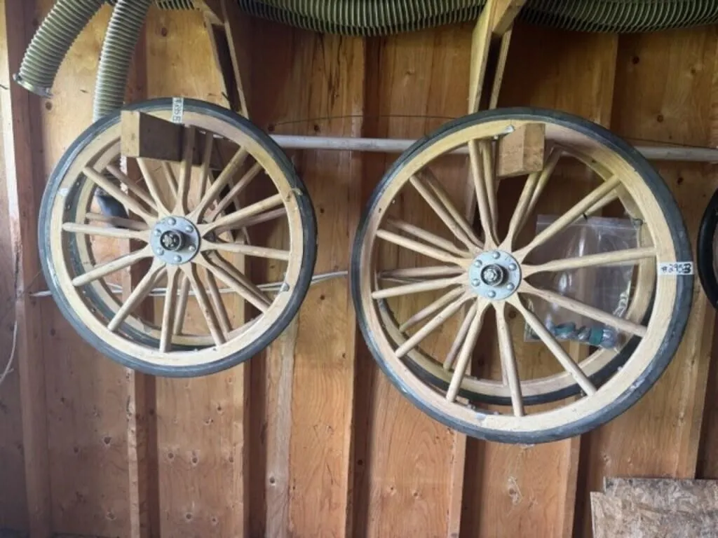 Set of Light Wooden Wagon Wheels - Hardwood