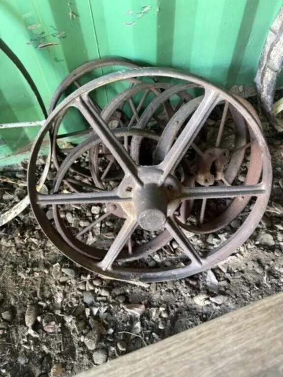 7 Steel Wheels - 6-16" Steel & 1-24" Cast Iron