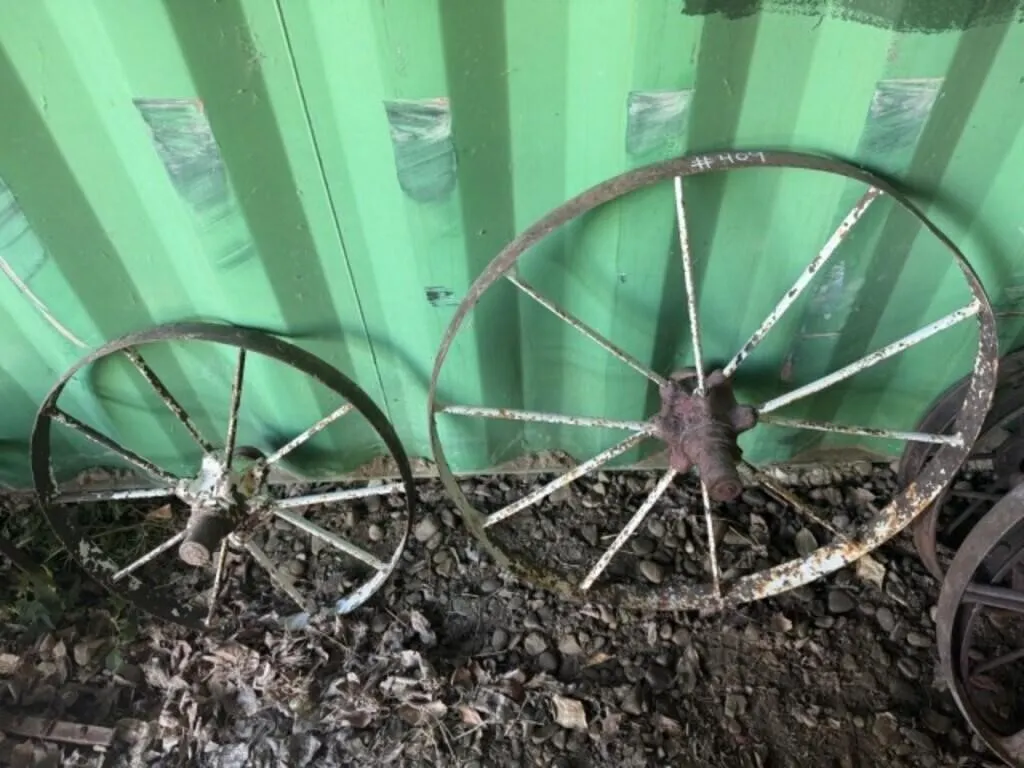 2 Steel Wheels - 1-32" & 1-24"