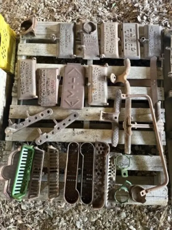 Pallet of Cast Iron Lids & Tool Boxes