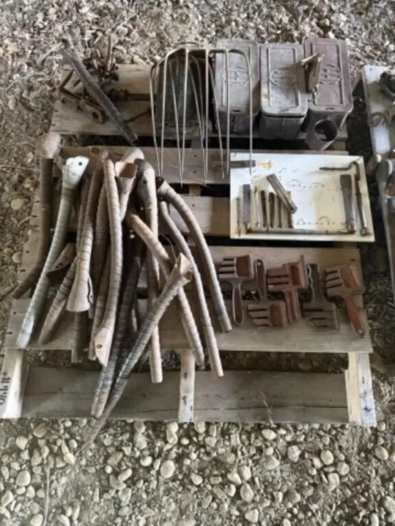 Pallet of Misc Tool Boxes, Grain Spouts
