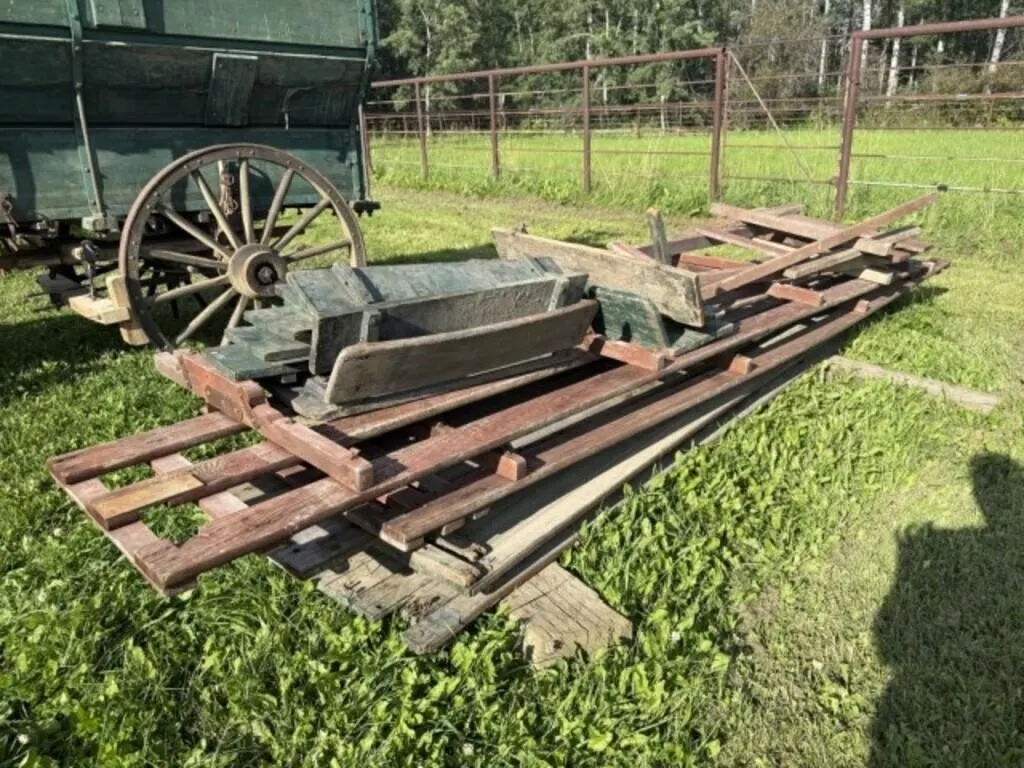 Pile of Wagon Box Parts
