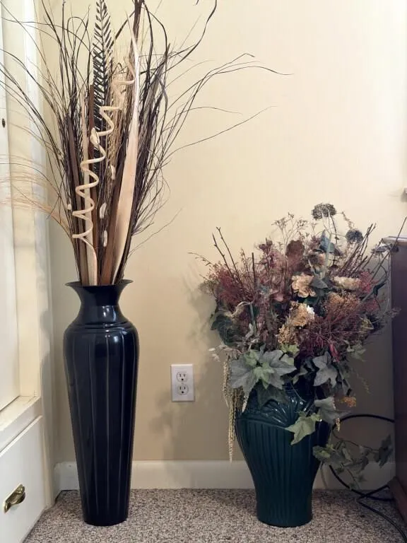 (2) Vases with Faux-Florals
- tallest vase is