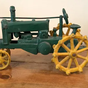 Painted Cast Iron Tractor 8”