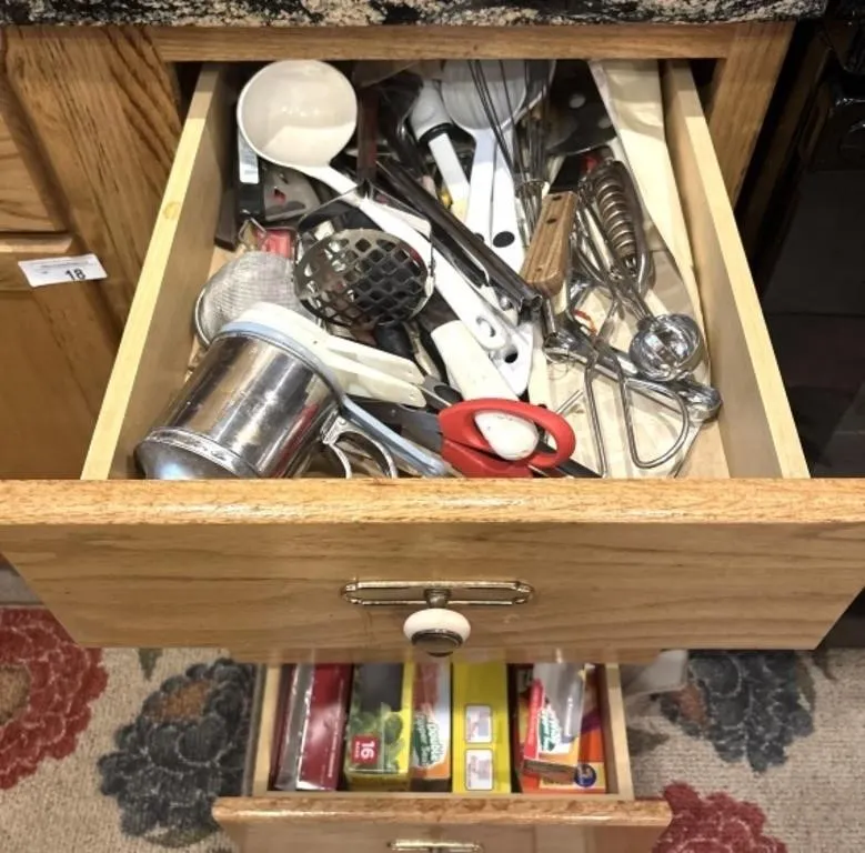 Contents of Drawers, Cooking Utensils, Tea