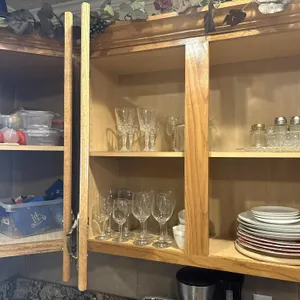 Contents of Kitchen Cabinets, Stemware, Plates,