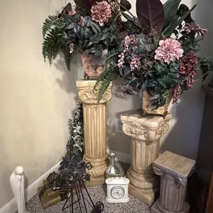 Pillar Plaster Plant Stands, Centurion Clock, and