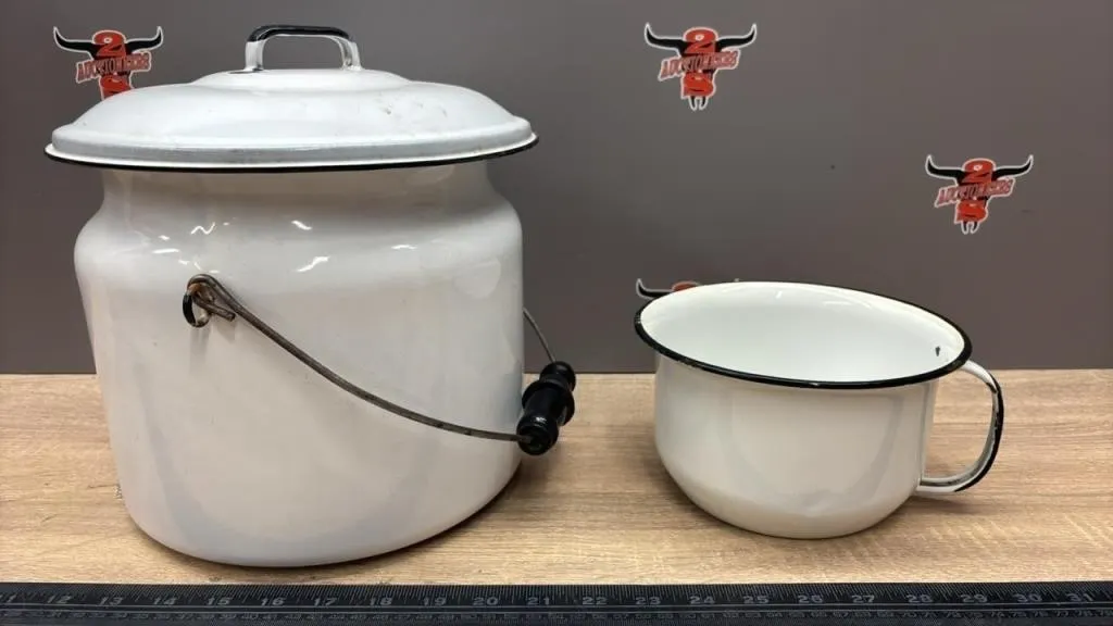 2 Asst. Enamelware Pieces.