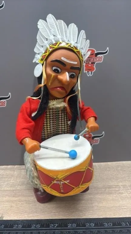 ALPS Battery Operated Indian Joe Drummer Toy.