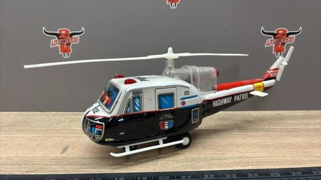 Highway Patrol Tin Battery Operated Helicopter