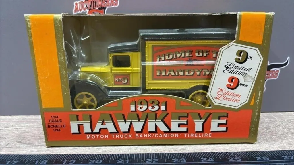ERTL 1931 Hawkeye Die Cast 1/34 Coin Bank. Unused