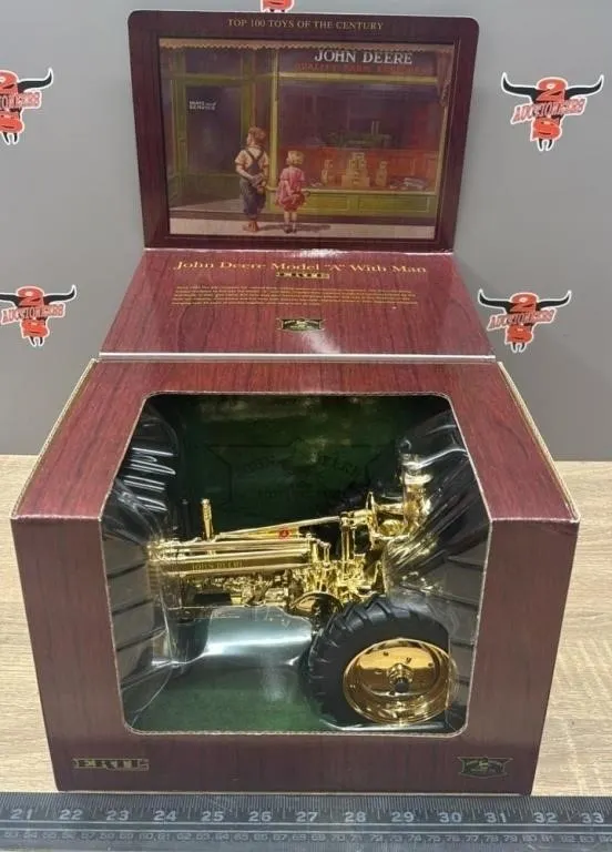 ERTL 1:16 Gold Tone John Deere Model A w/Man.