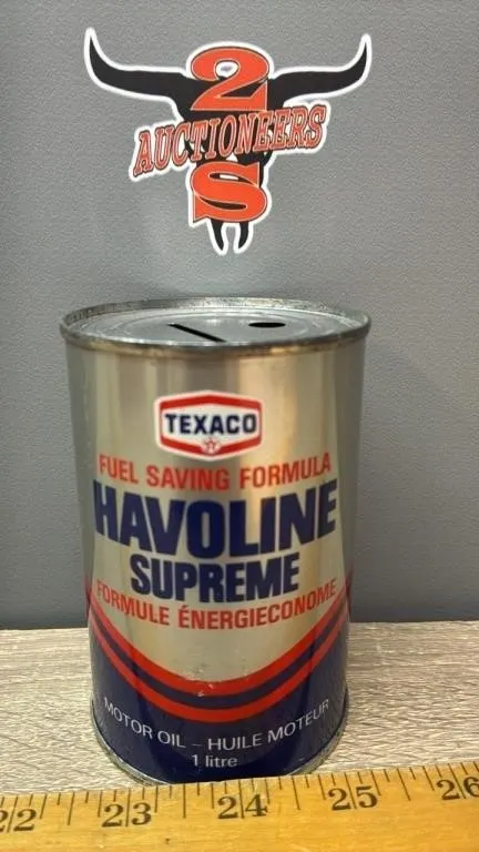 Texaco Havoline Motor Oil Coin Bank. 4.5�H. *SC