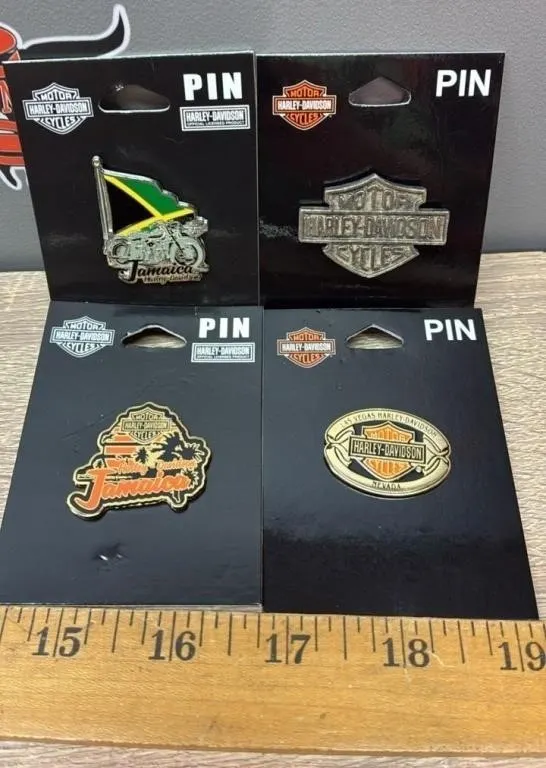 4 Genuine Harley Davidson Pins. *SC