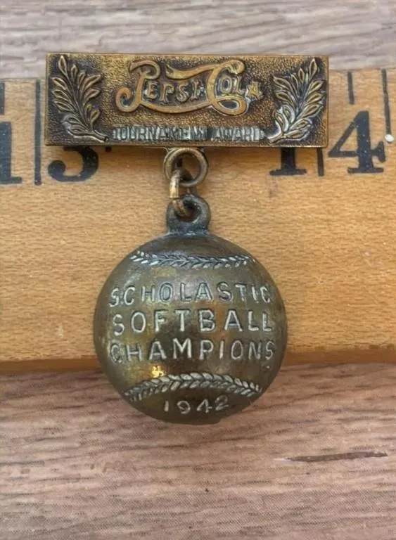 1942 Pepsi Cola Softball Champs Pin. *SC