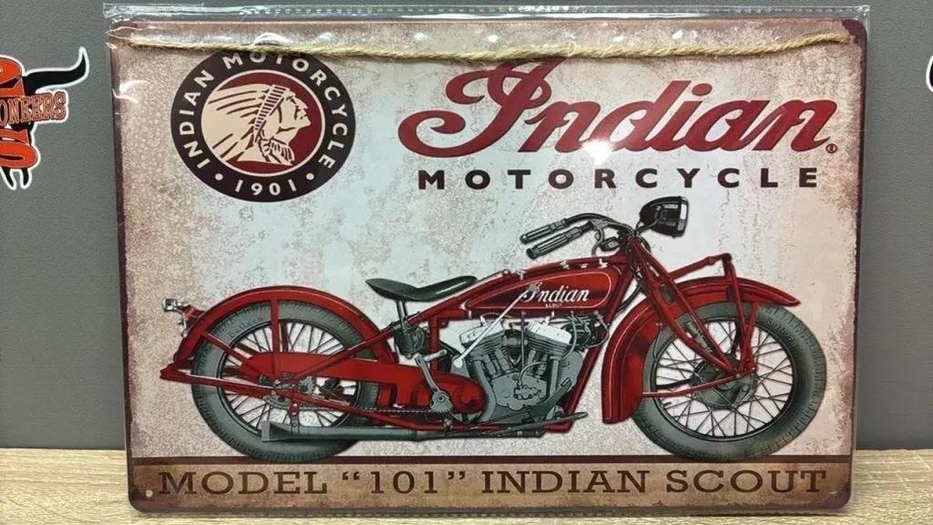 Decorative Tin Sign - Indian Motorcycles.