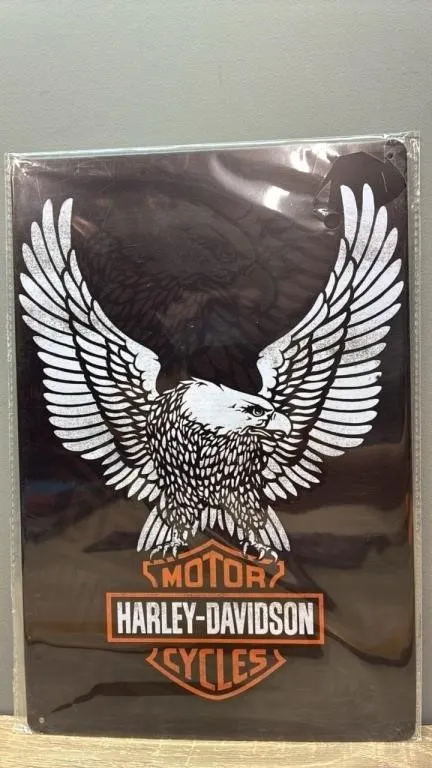 Decorative Tin Sign - Harley Davidson. 12�Hx8�W.