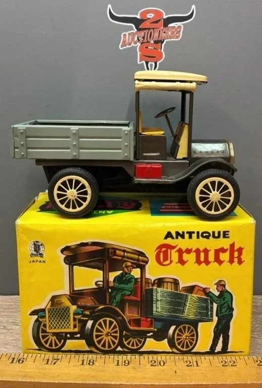 Tin Friction Toy Antique Truck w/Original Box.