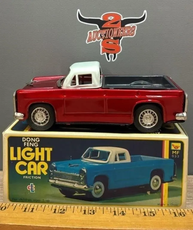 Tin Friction Toy Light Car w/Original Box.