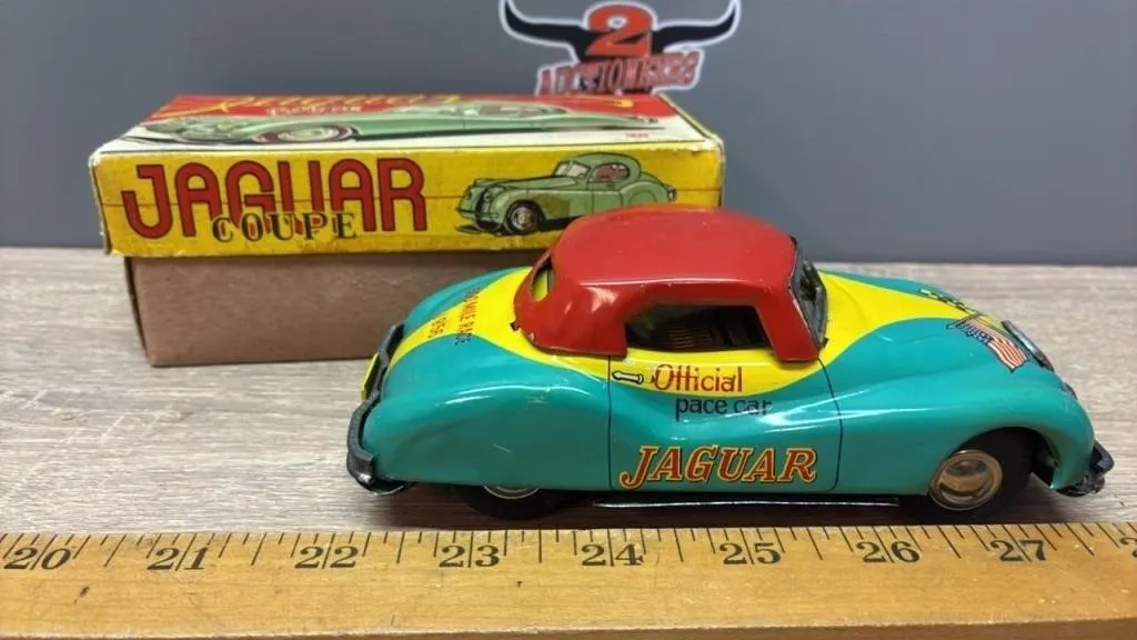 Jaguar Coupe Tin Friction Toy w/Original Box.