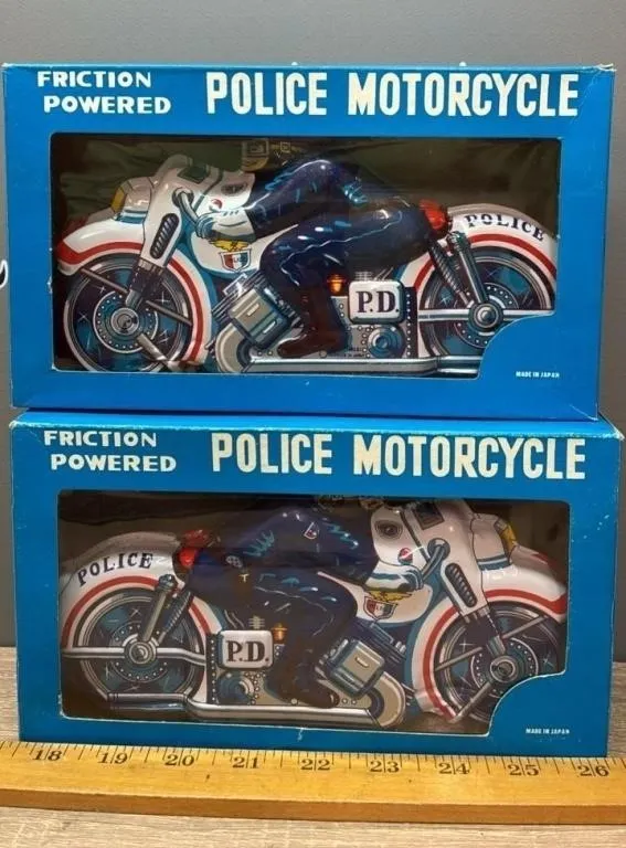 2 Friction Toy Police Motorcycles.