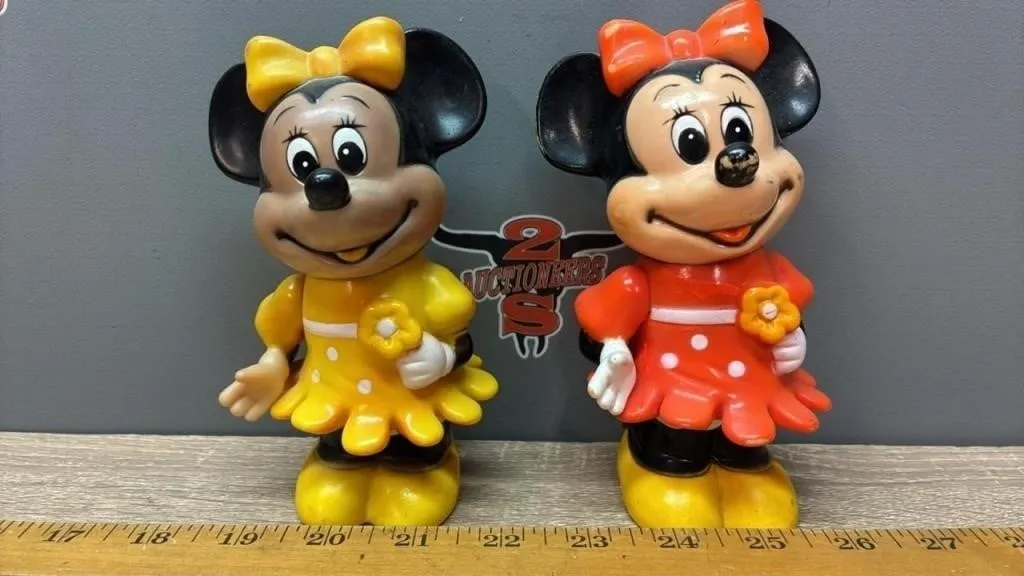 2 Vintage Disney Minnie Mouse Coin banks. Korea.