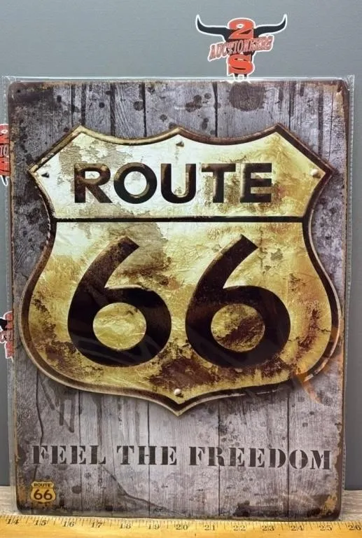 Decorative Tin Sign - Route 66. 16�Wx12�H.