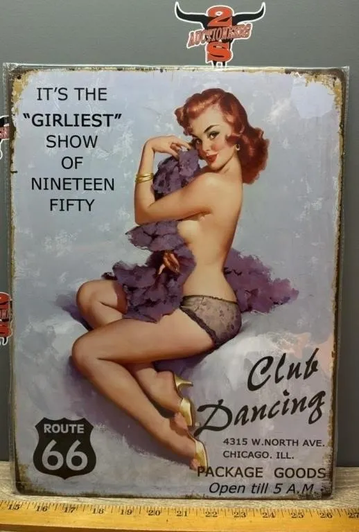 Decorative Tin Sign - Girlie Show. 16�Wx12�H.