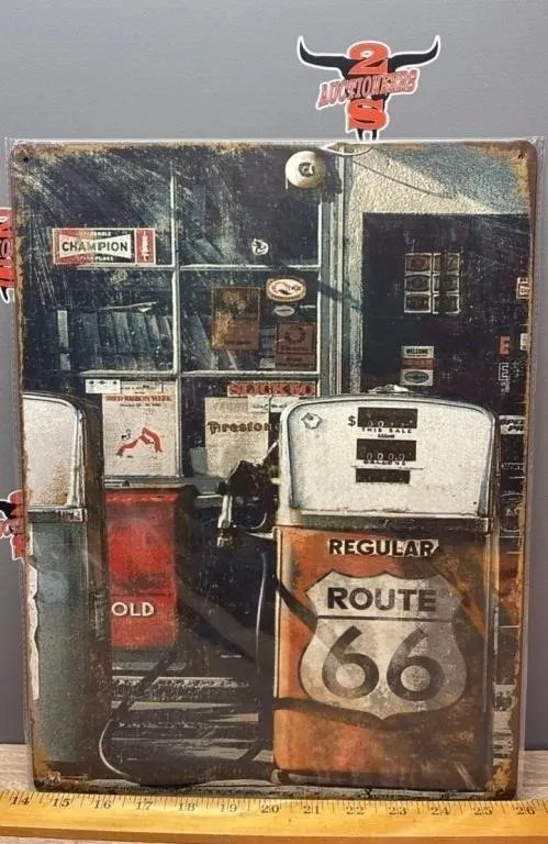 Decorative Tin Sign - Route 66. 16�Wx12�H.