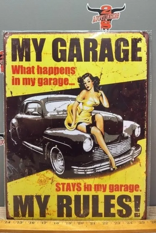 Decorative Tin Sign - My Rules. 16�Wx12�H.