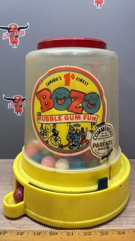 Vintage BOZO Bubble Gum Fun Dispenser. Broken