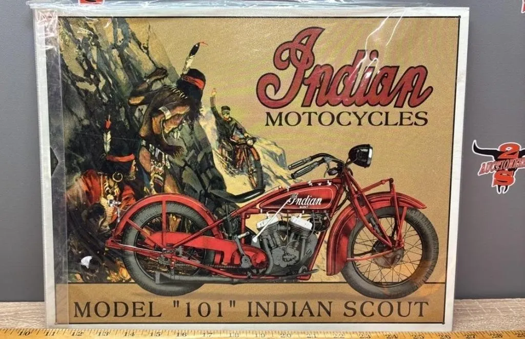 Decorative Tin Sign - Indian Motorcycles.