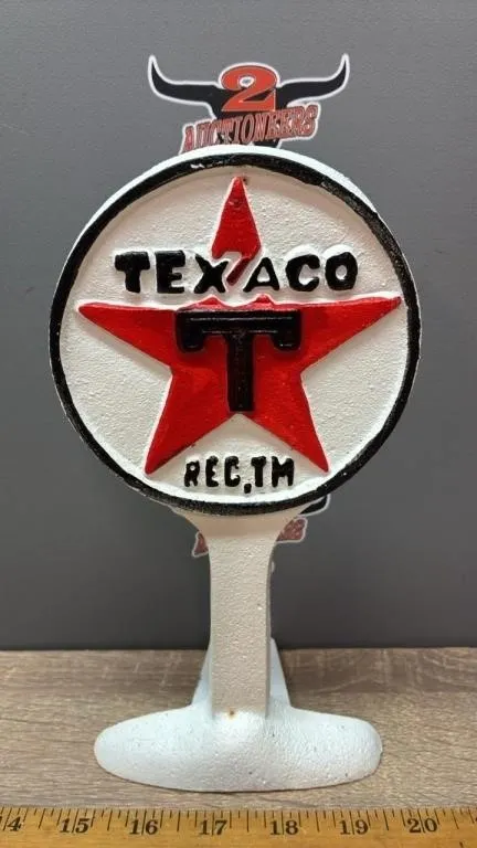 Modern Texaco Cast Iron Door Stop. 9.5�H.