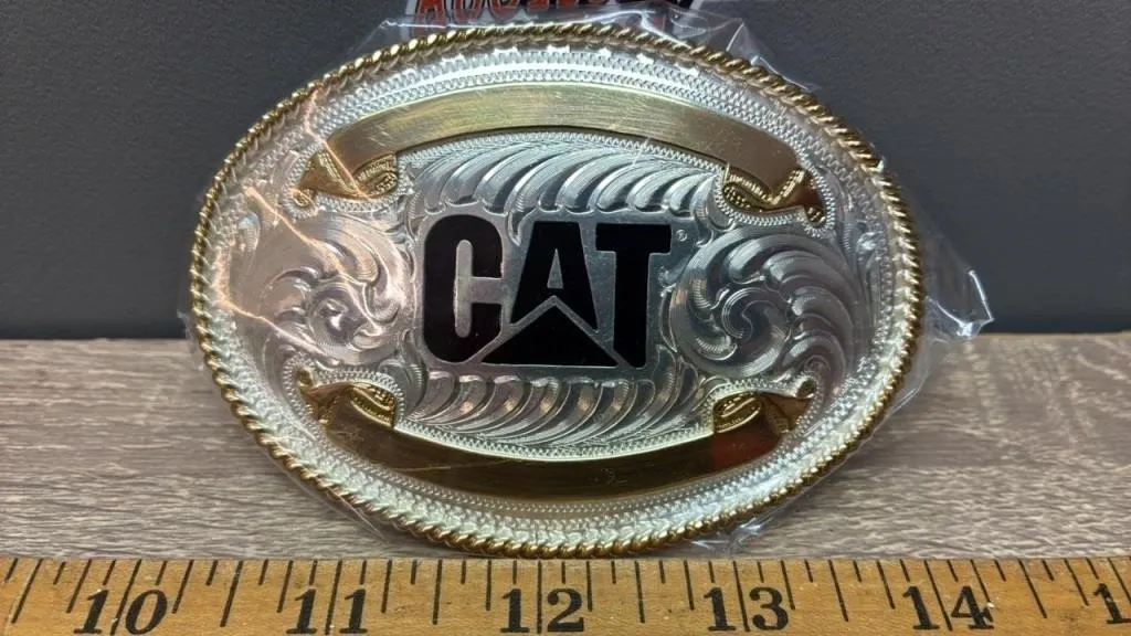 Caterpillar Silver Plate Belt Buckle.
