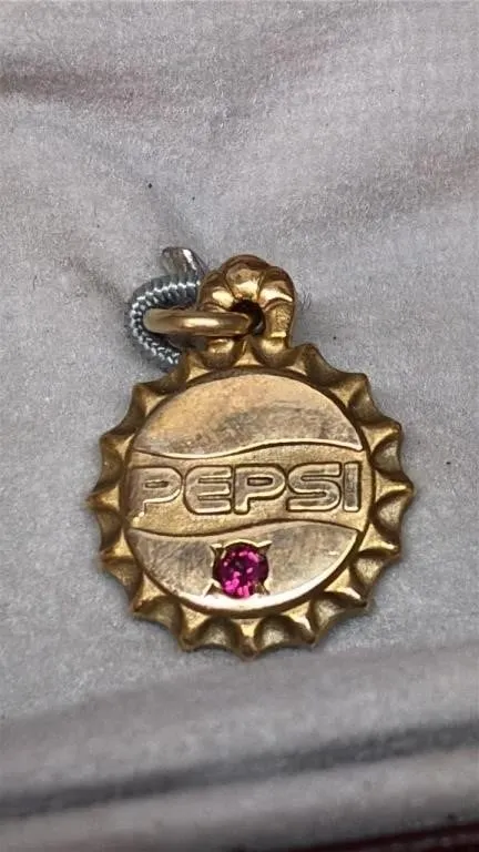10k Gold Pepsi Pendant (Dime for Size).