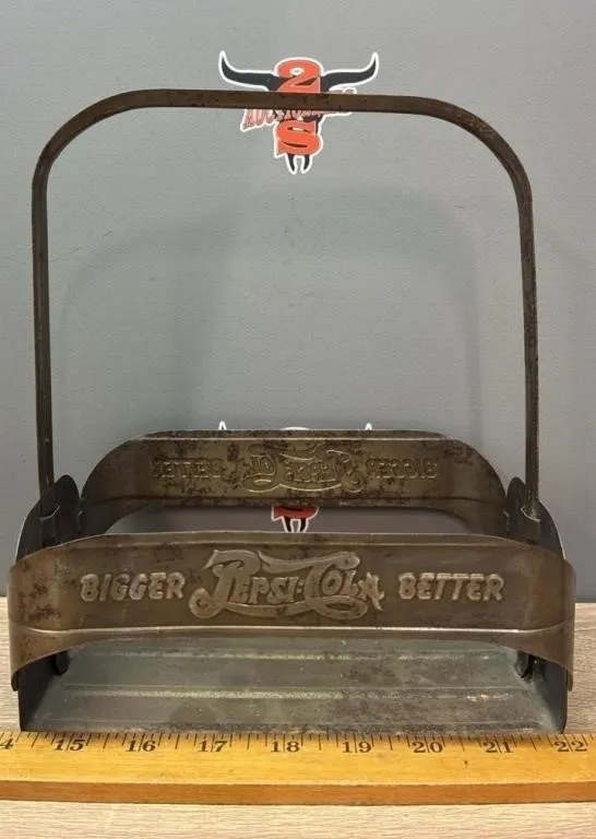 Metal Pepsi Caddy. 8"W.