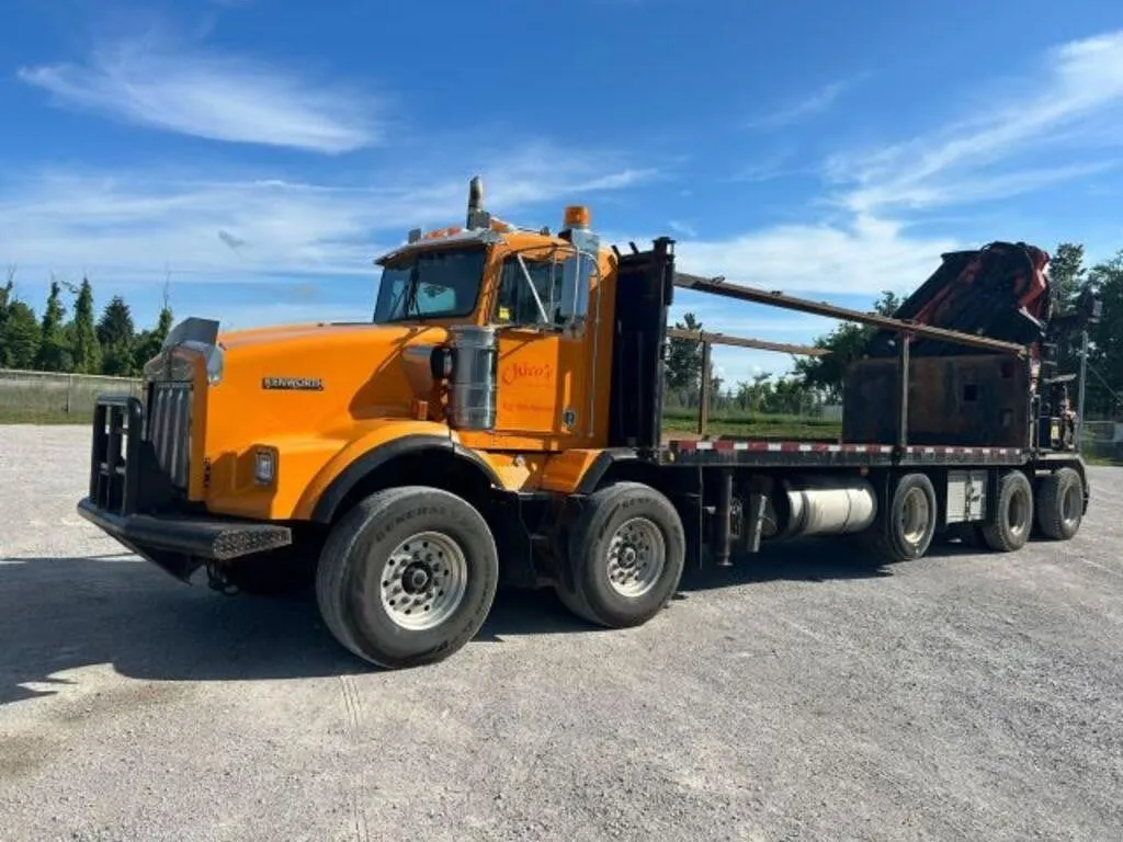 2001 Kenworth T800 Quad/A Boom/Flatbed Truck 1NKDL