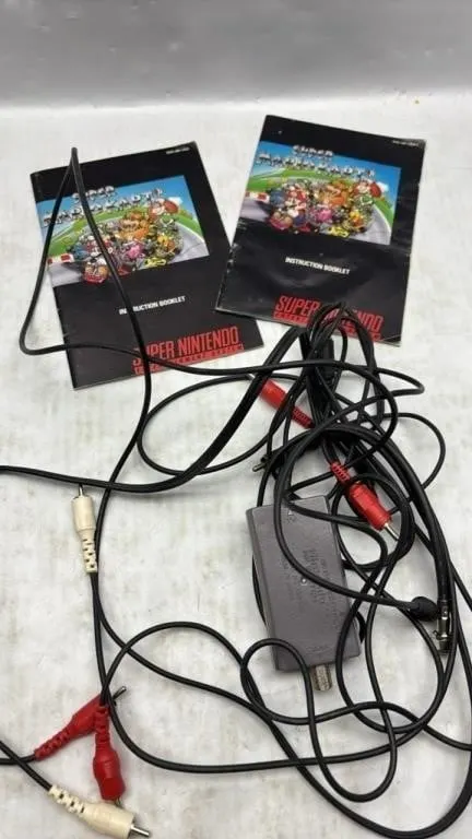 SNES nintendo Manual Super Mario cords lot