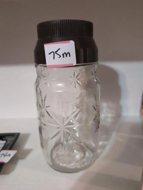 Vintage glass coffee jar