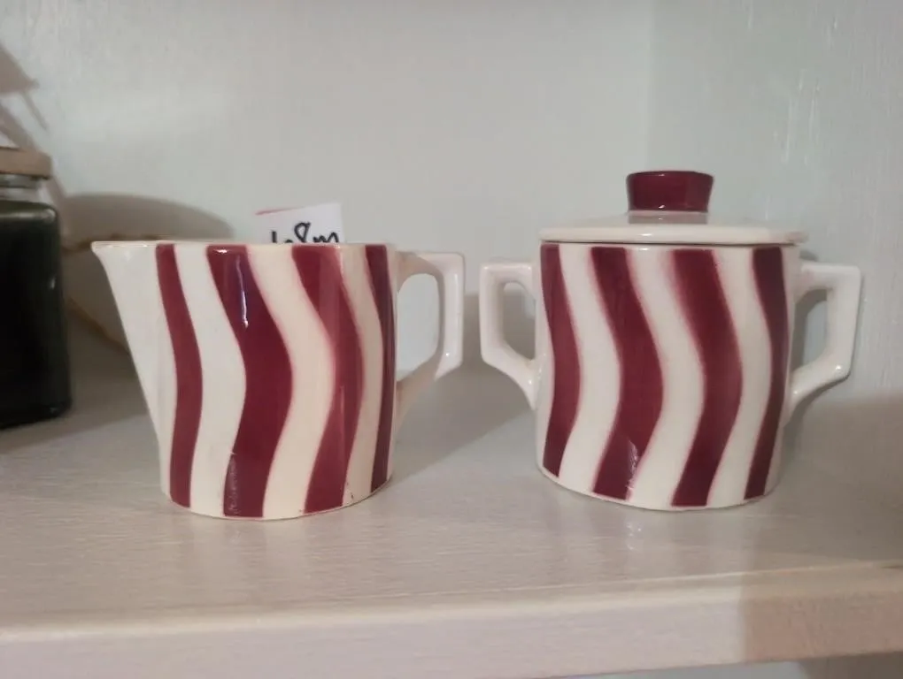 Japan sugar and creamer stripe set