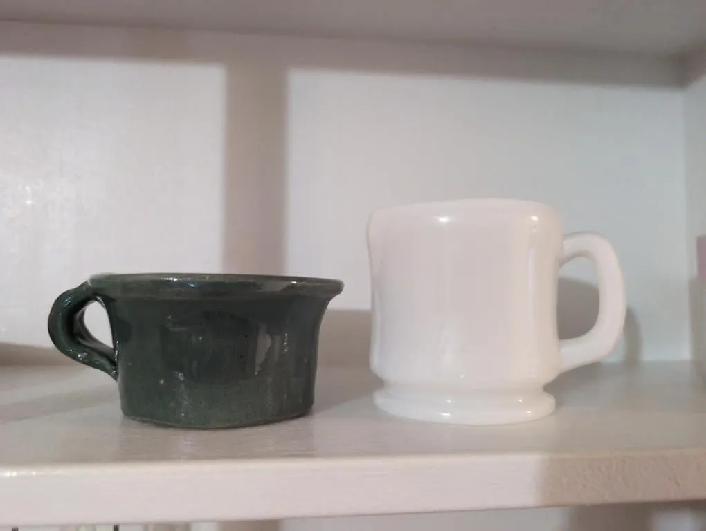 Fred Tate mug and Anchor Hocking mug vintage