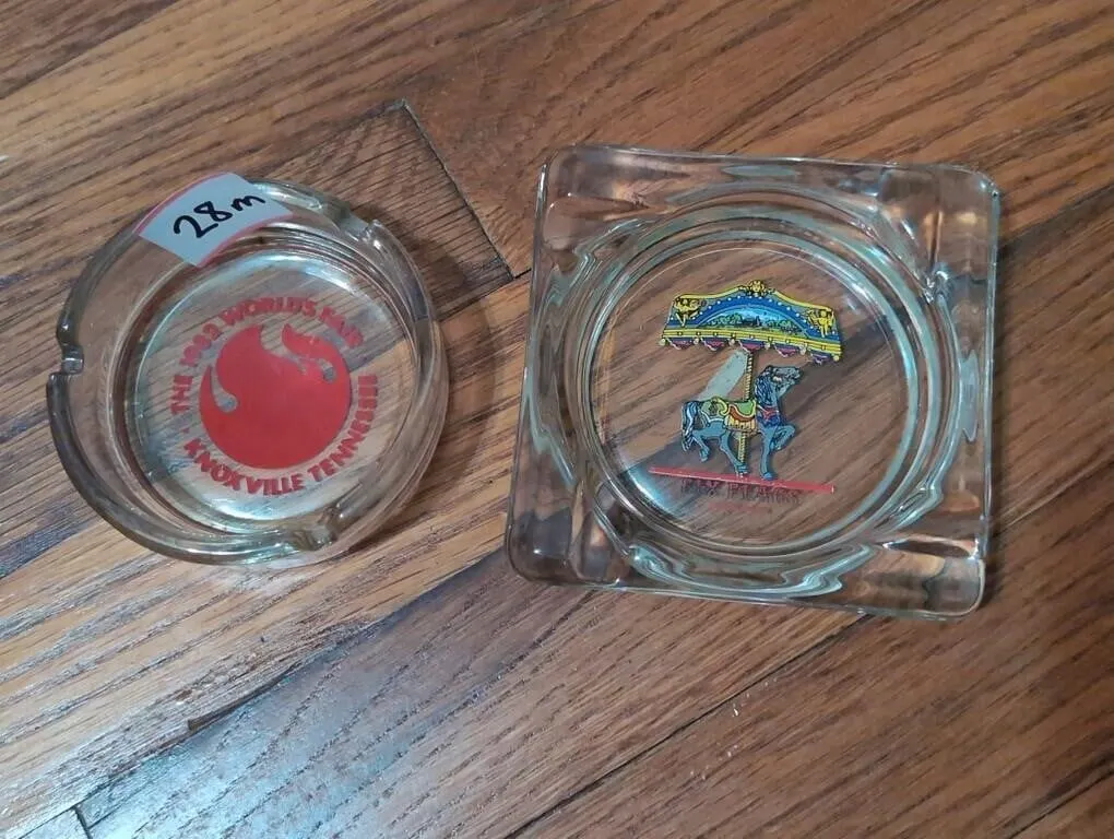 Vintage glass ashtrays