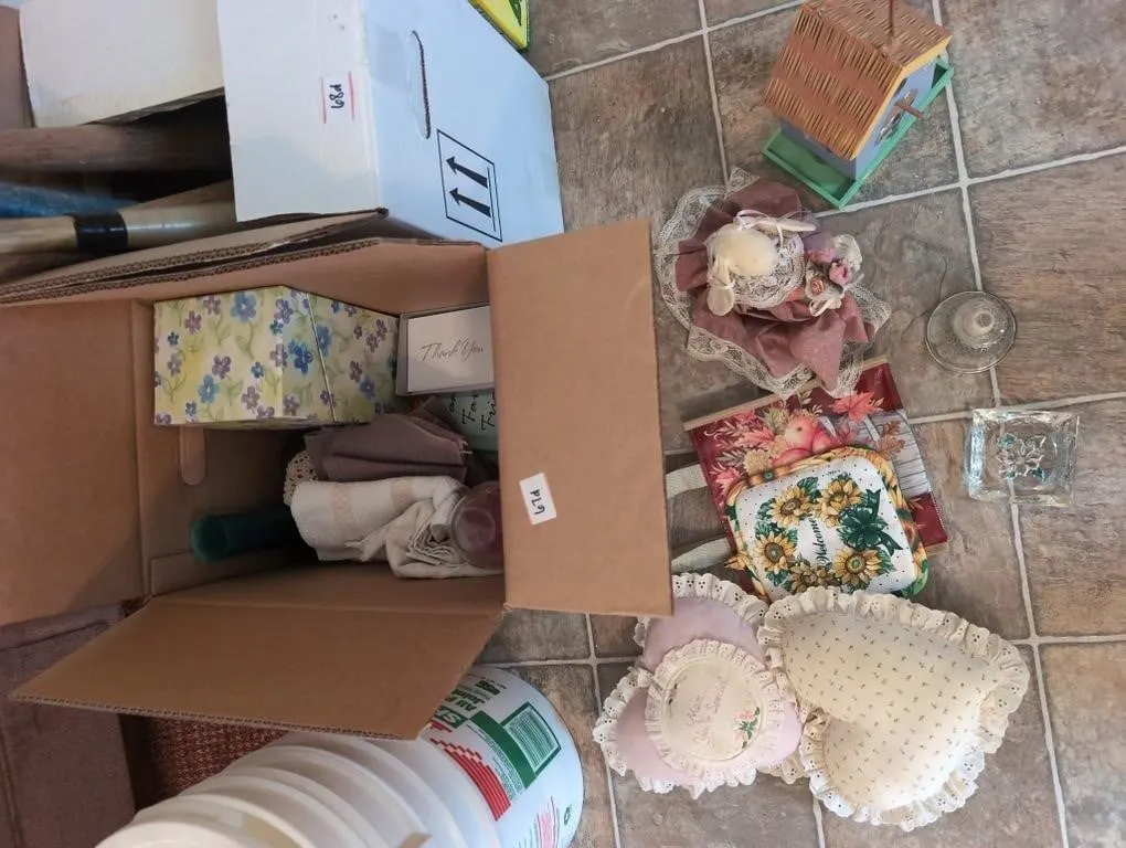 Pillows, bunny, birdhouse, etc