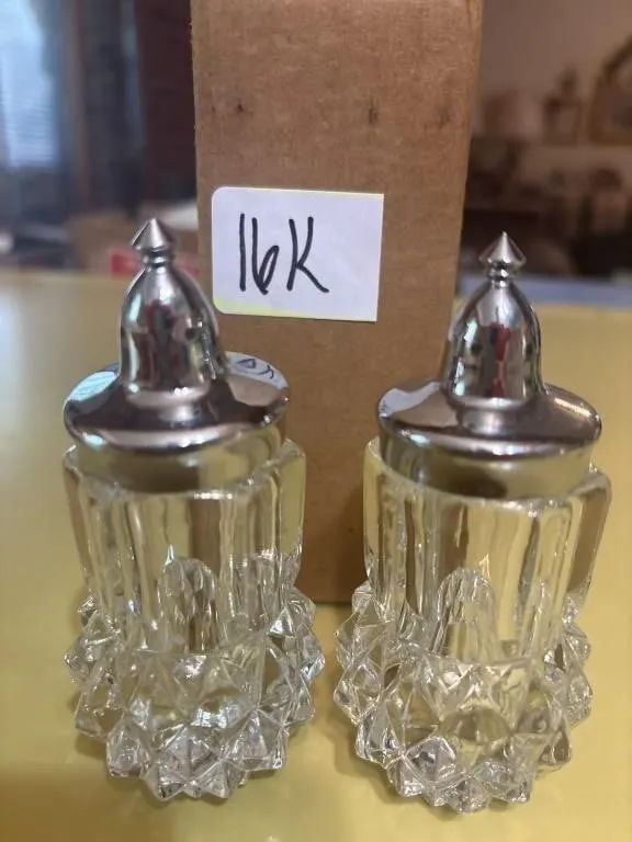 Homco Crystal salt and pepper shakers only