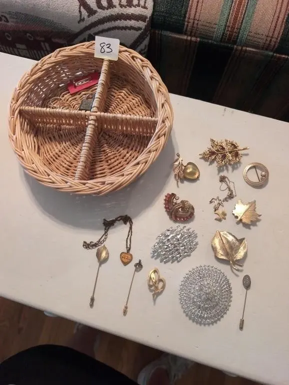 Basket and costume jewelry