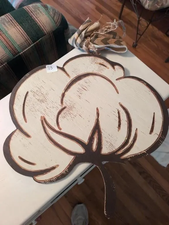 Wood Cotton door hanger
