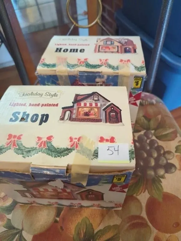 Lighted, hand painted ceramic shop and home